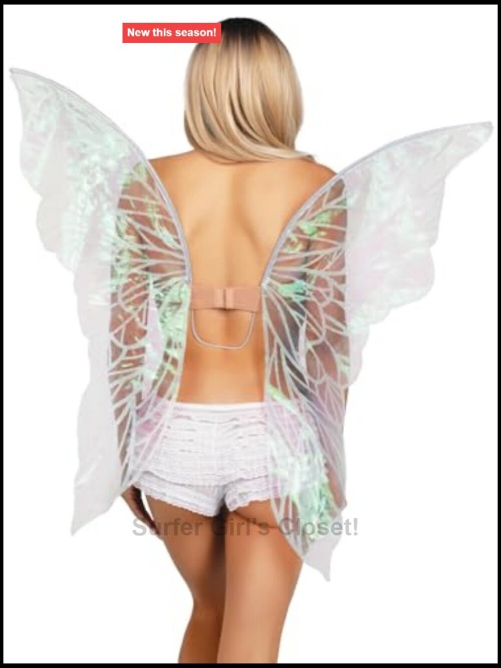 Iridescent Fairy Wings Costume Accessory Lightweight Wire Frame - Picture 4 of 7